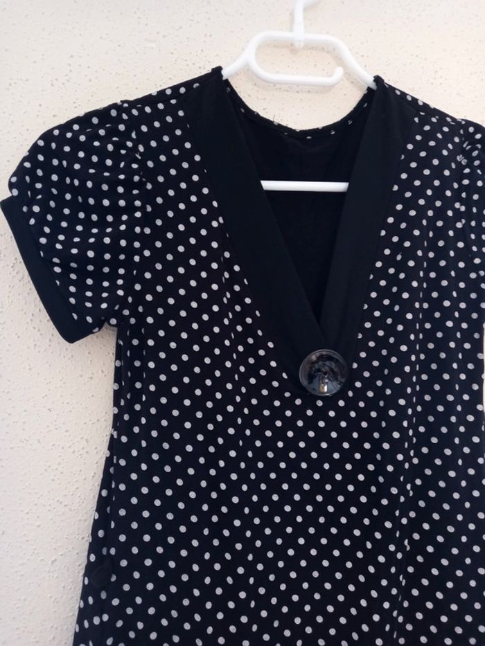 Robe d été à pois noirs et blancs Taille : unique - photo numéro 4