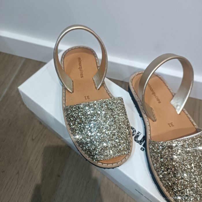 Sandales paillettes dorées Minorquines