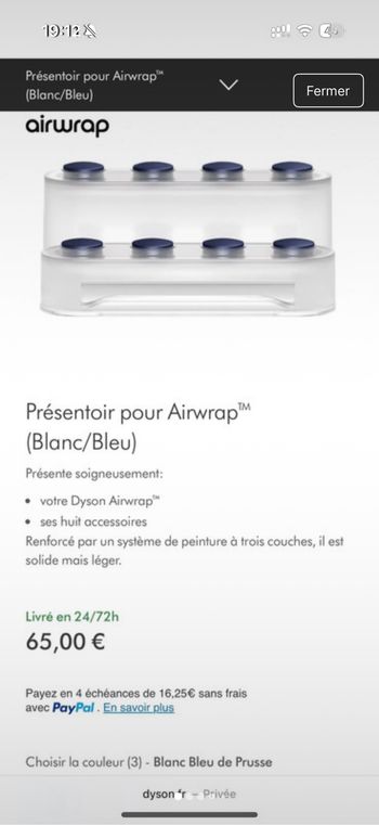 Présentoir Dyson Airwrap Colors – Blanc & Bleu de Prusse – Neuf