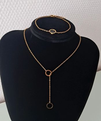 Parure collier y acier inoxydable