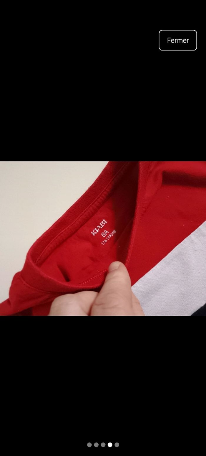 Polo bleu blanc rouge 6 ans - photo numéro 4