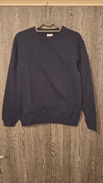 Sweat à col rond en molleton bleu marine