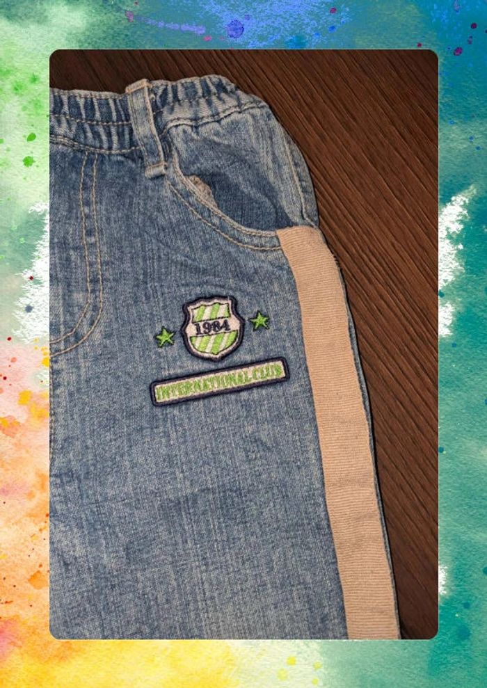 Pantalon bébé en jean - Obaïbi - Taille 6 mois - photo numéro 2