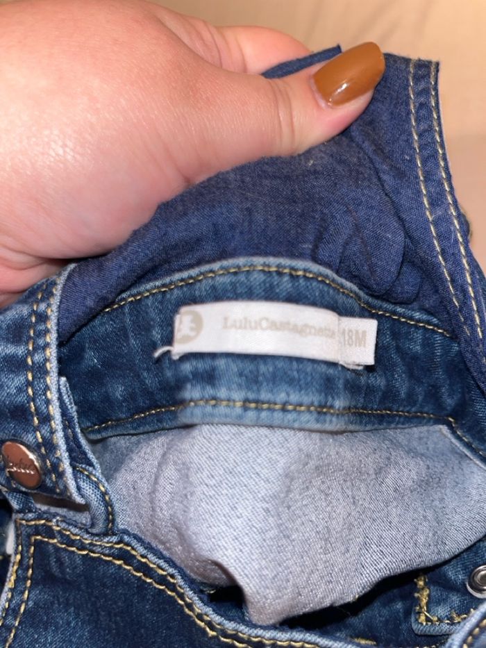 Très belle robe salopette en jean pour petite fille - photo numéro 2