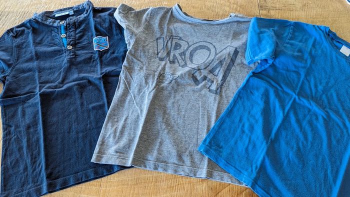 Lot de 3 tee-shirts tons bleu et gris