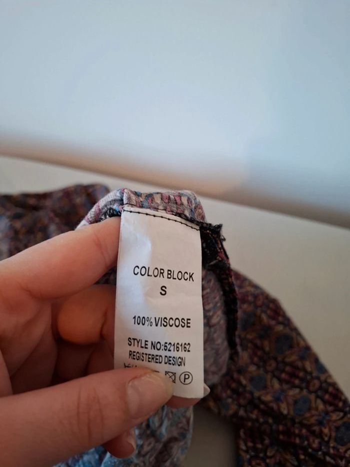 Blouse colorée à motifs Color Block taille S 36 - photo numéro 12