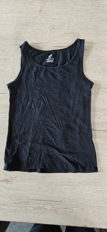 Debardeur fille noir, H&M, taille 10/12 ans, peu mis