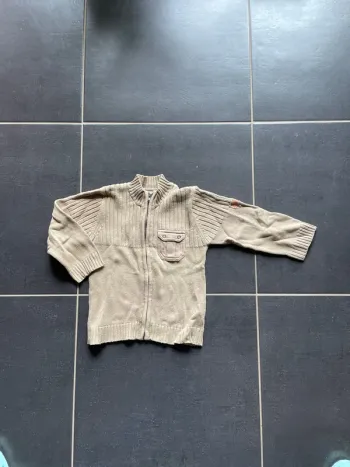 Gilet zippé kaki clair