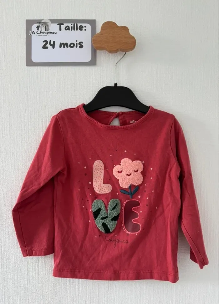 Tee shirt manches longues - taille 24 mois 🌸