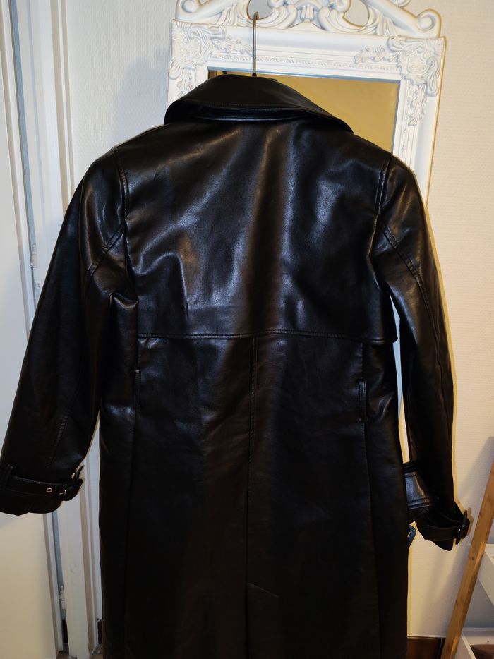 Veste noire simili cuir femme - photo numéro 3