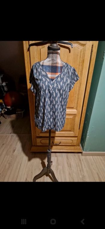 Blouse chemisier manches courtes h&m girafe