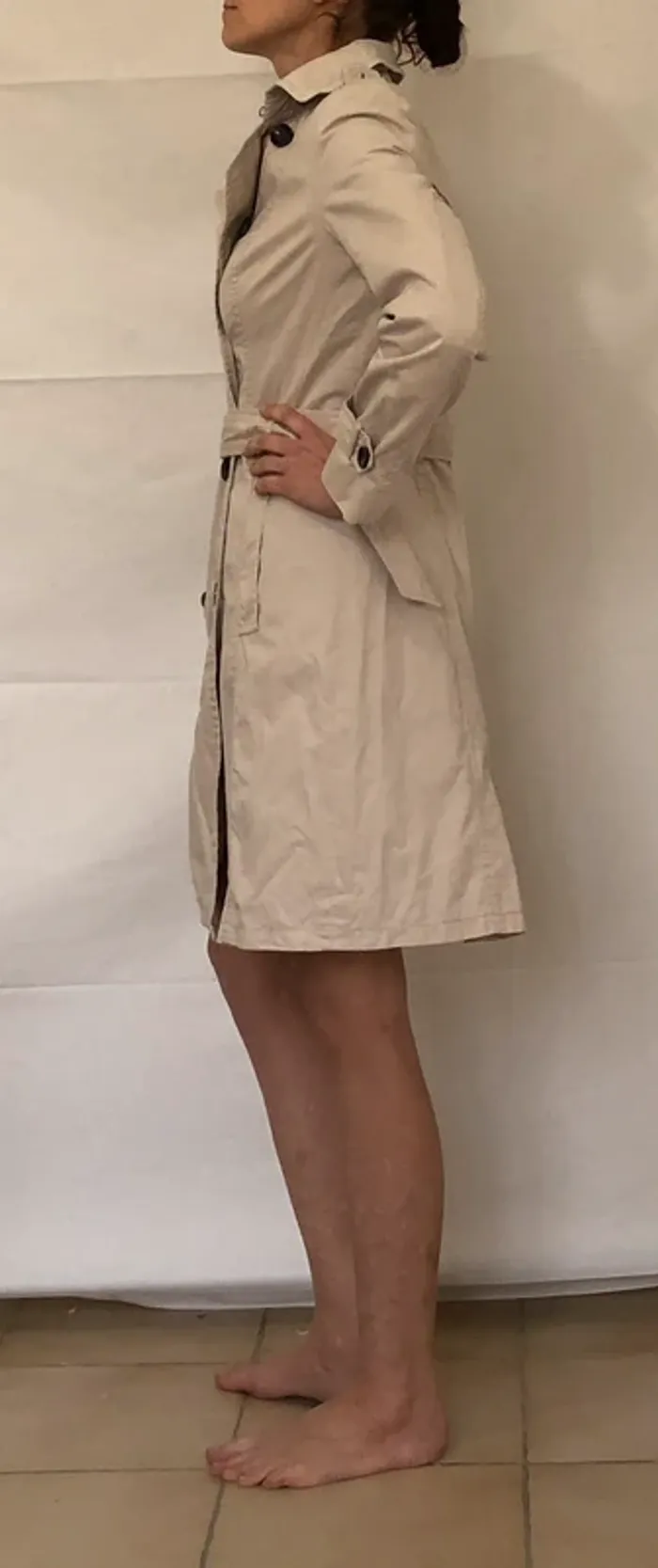 Trench crème avec ceinture Promod taille 38 comme neuf - photo numéro 8