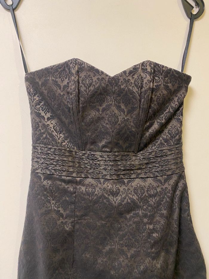 Magnifique robe bustier comme neuve doré et noir Camaïeu taille 36 - photo numéro 3