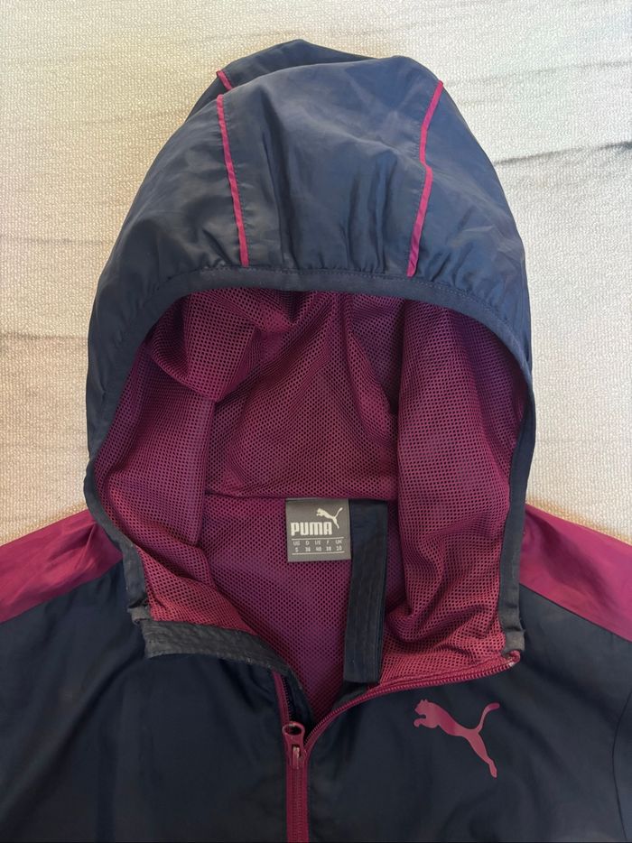 Veste d’extérieur Streetwear Puma unisexe taille S bleu marine et bande rose/violette - photo numéro 7