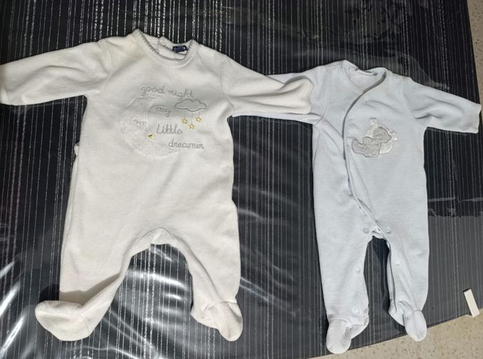 Lot de 2 pijama velours mixte 3 mois