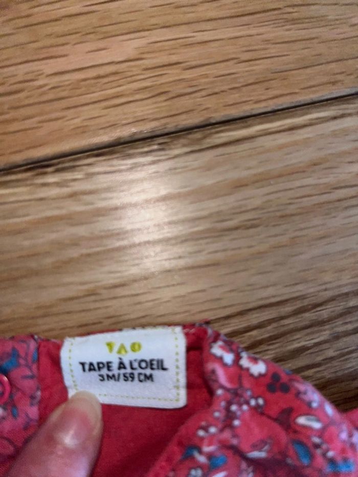 Blouse fleurie liberty TAO très bon état 3mois/59cm - photo numéro 3