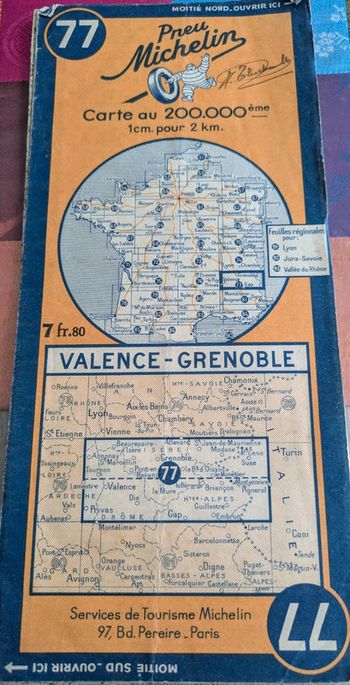 Carte Michelin valence Grenoble