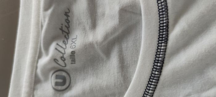 T-shirt manches courtes marque U collection taille XXXXXXL/6XL couleur blanc à motif pour homme - photo numéro 4