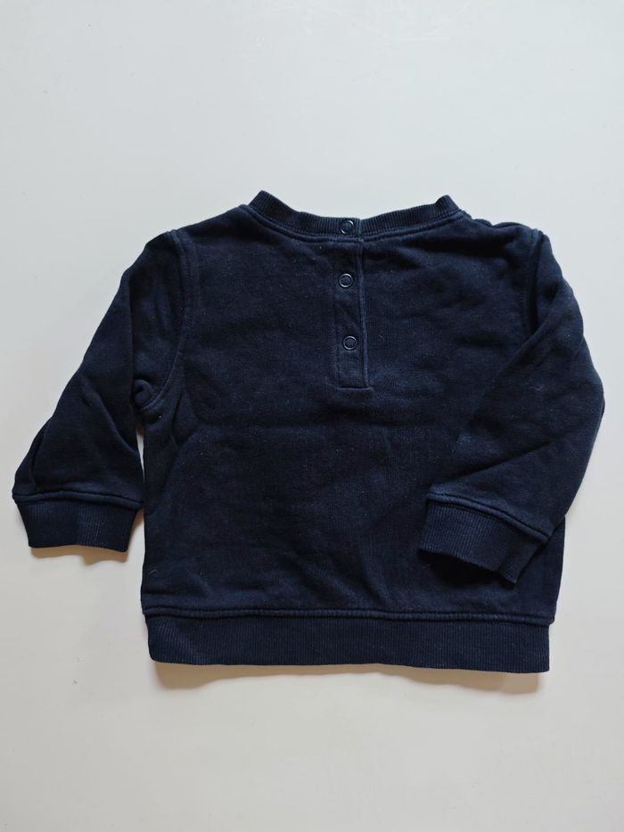 Sweat de Noël Bleu Foncé Coton Kiabi 9 mois - photo numéro 2