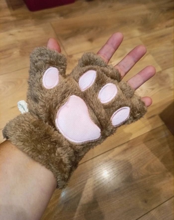 Gants mitaines pattes de chat chien ours