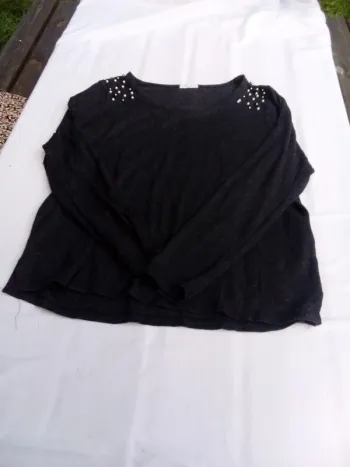 Pull gris foncé perles cache cache 44
