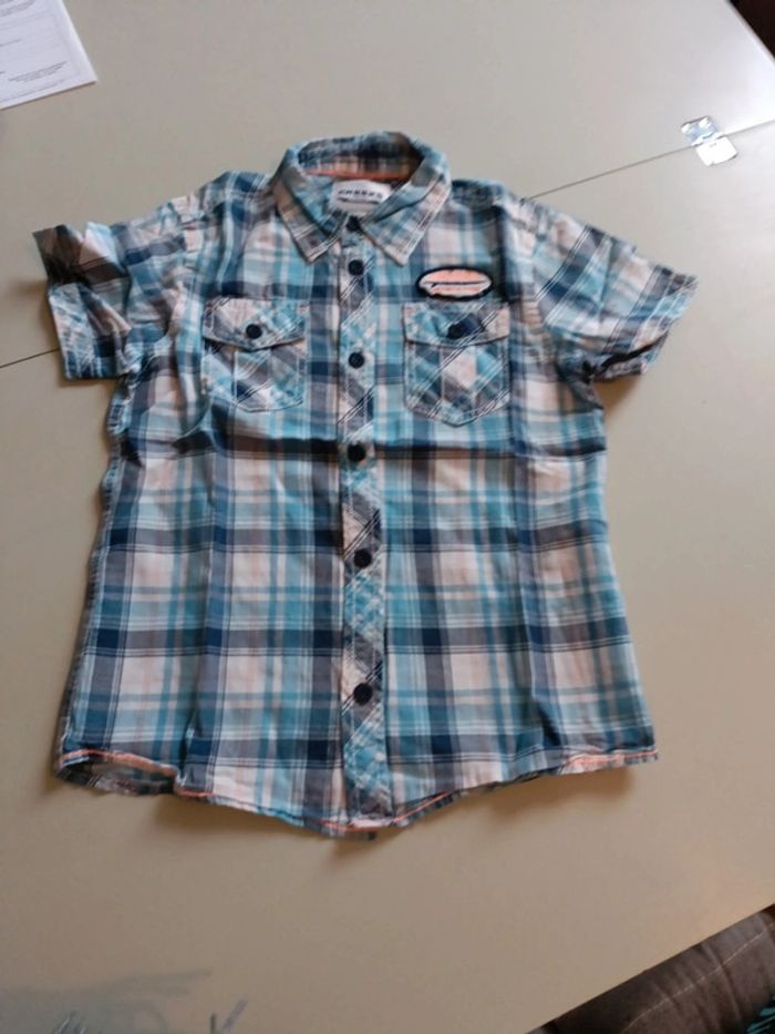 Chemise Creeks rayée bleu blanc 10 ans