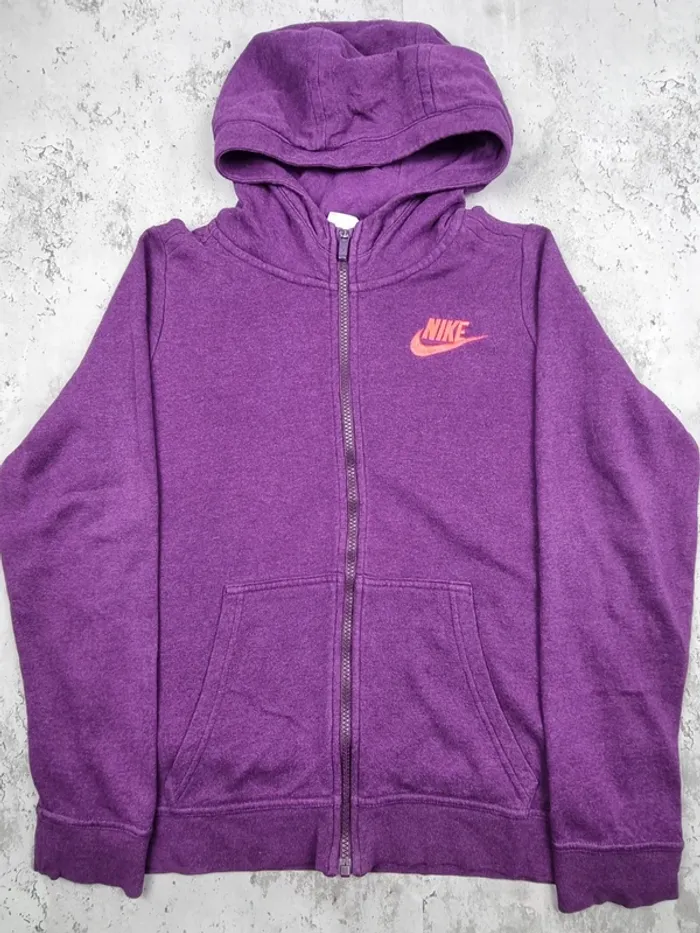 Veste zippée à capuche violette Nike – Taille XL Femme (mesures en photos) - photo numéro 3