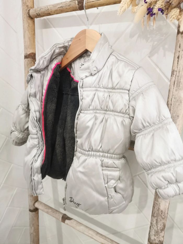 🌸Manteau doudoune fille gris DKNY 12mois - photo numéro 6