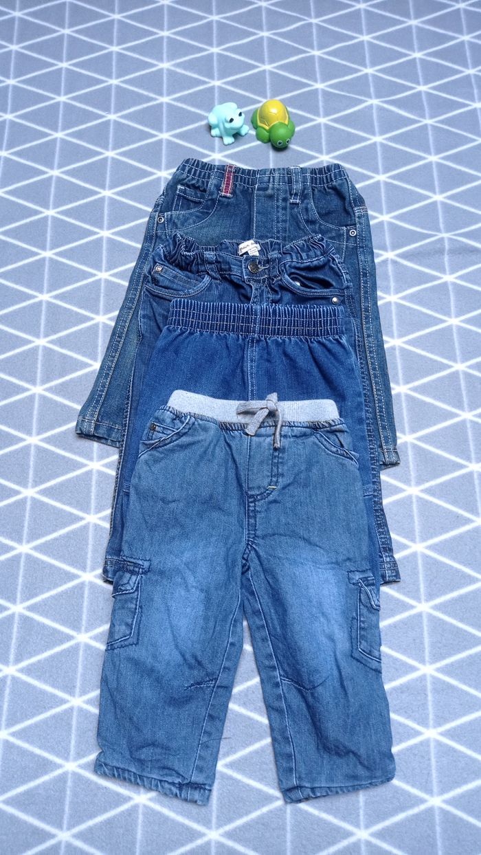 🦁 Lot 4 jeans, 12 mois