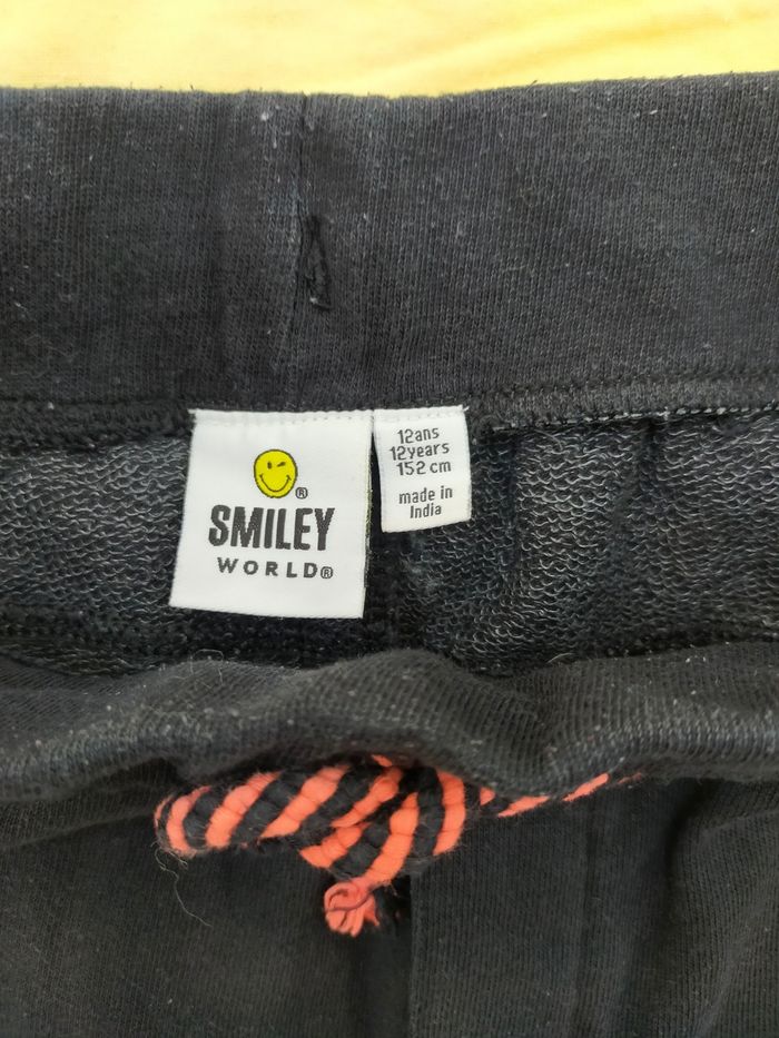 Tee-shirt débardeur corail+short long noir assorti garçon 12ans marque SMILEY WORLD - photo numéro 7