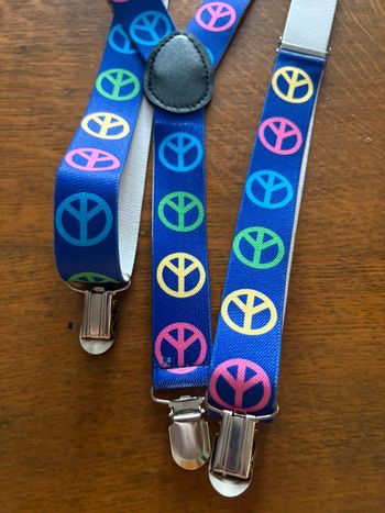 Bretelles adulte peace and love multicolore