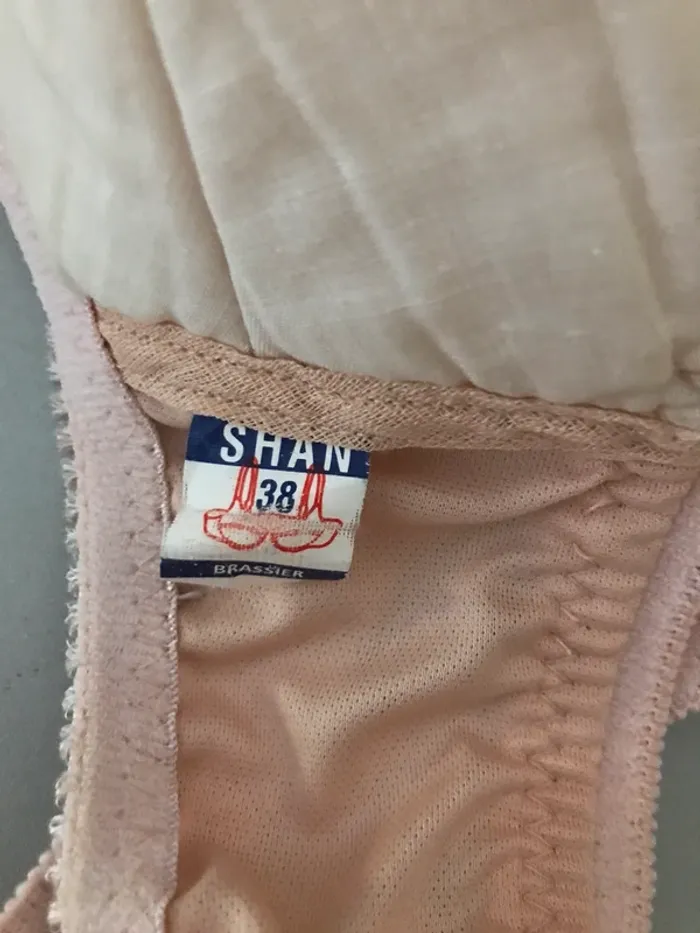 Brassier soutient gorge shan à dentelles abricots rose taille 38 - photo numéro 4