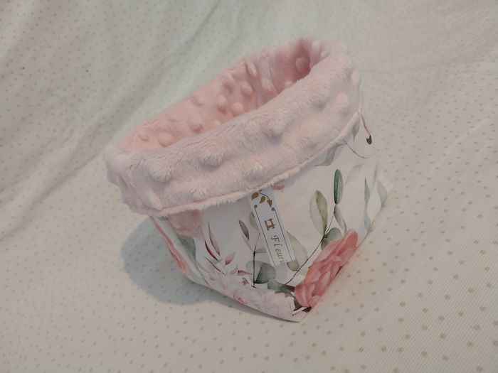 Panier en tissu savane fleurs