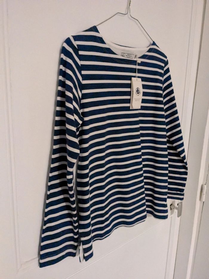 Pull rayé bleu marine et blanc xxs petit bateau marinière - photo numéro 3