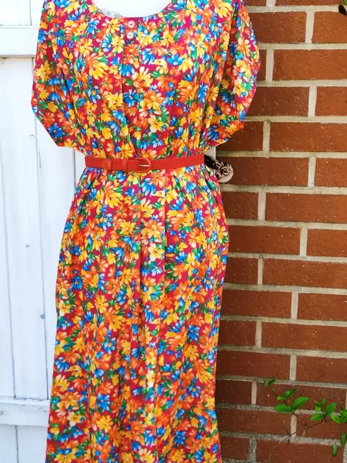 💋 robe vintage à fleurs 🌼
