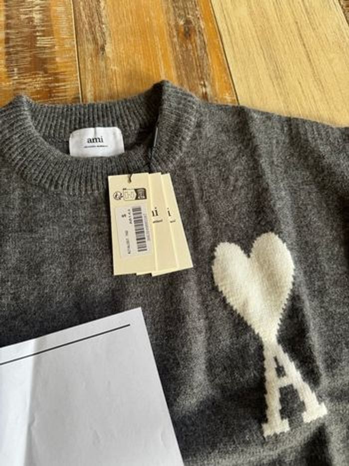 Pull Ami Paris gris S neuf - photo numéro 2
