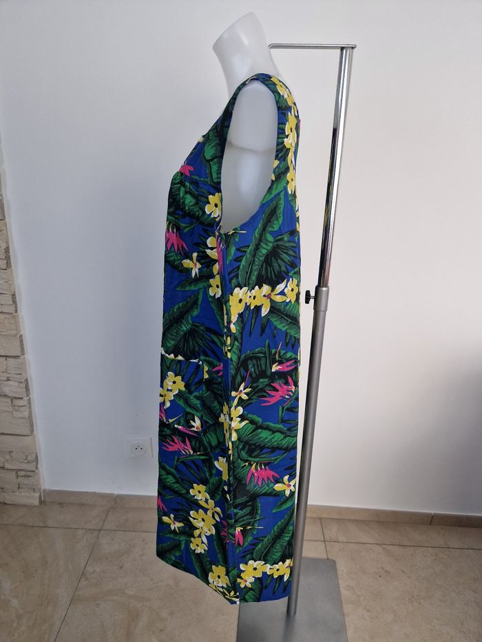 Robe bleu motif fleurie Charmance - photo numéro 3