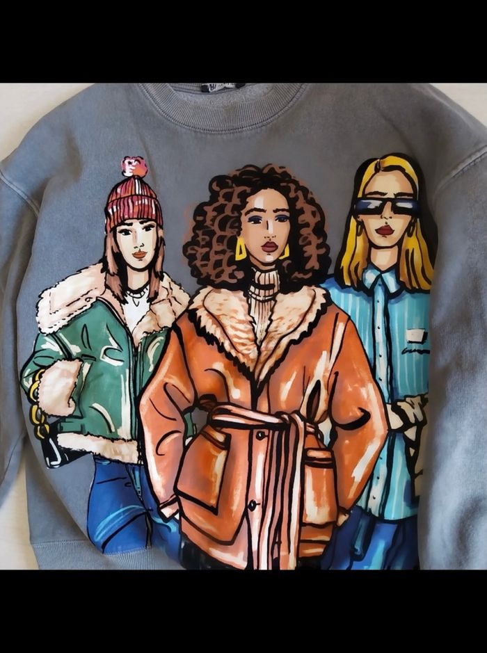 Sweat-shirt Zara Porté deux fois comme neuf Intérieur molletonné - photo numéro 2