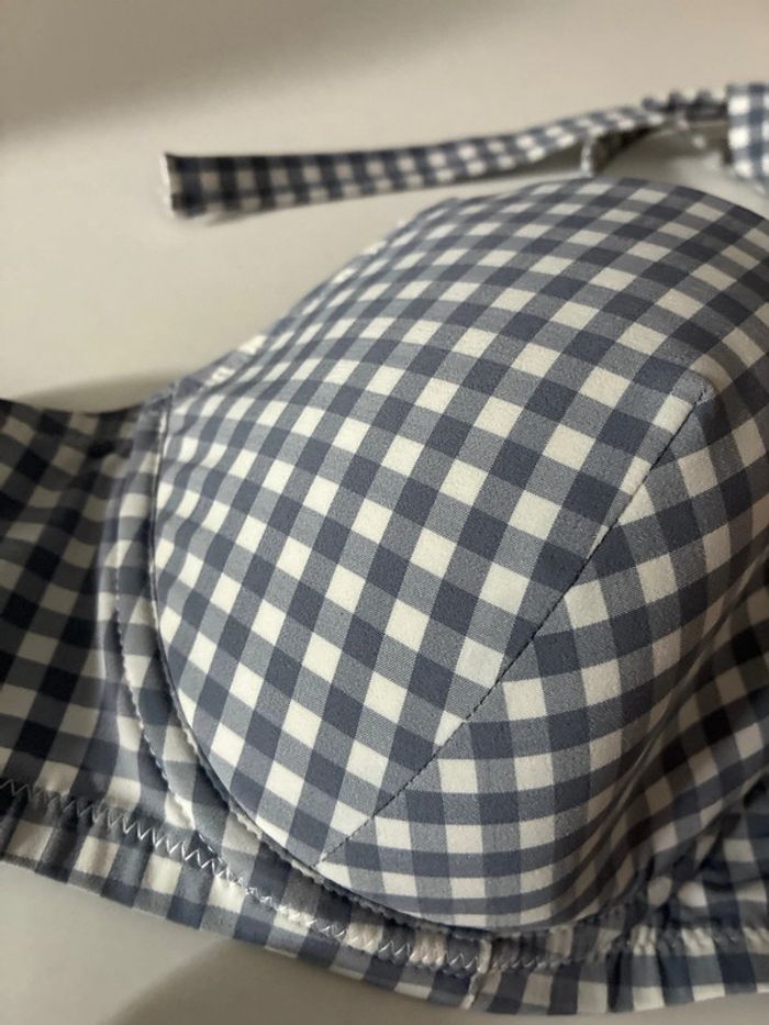 Maillot de bain à carreaux gris bleu - photo numéro 2