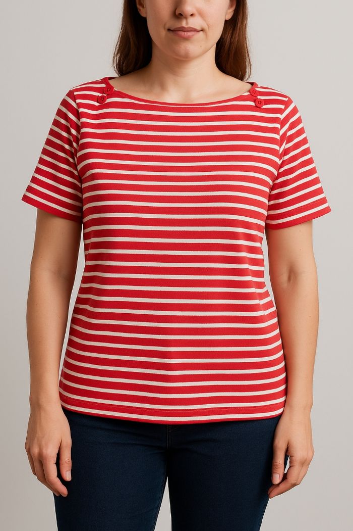 T-shirt marinière rouge et blanc - photo numéro 4