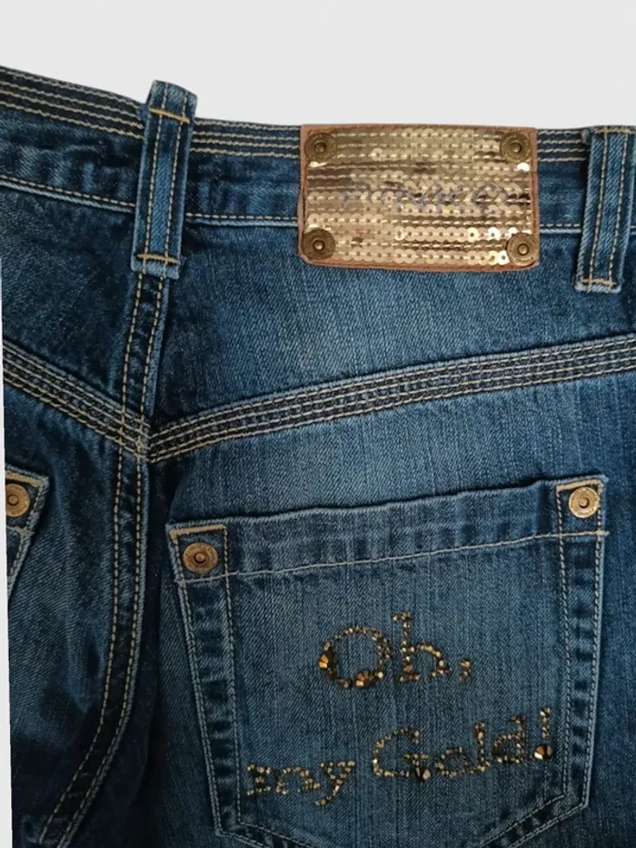 Jean Pinko vintage y2k , coupe straight  ,taille basse , 100 % coton - photo numéro 14