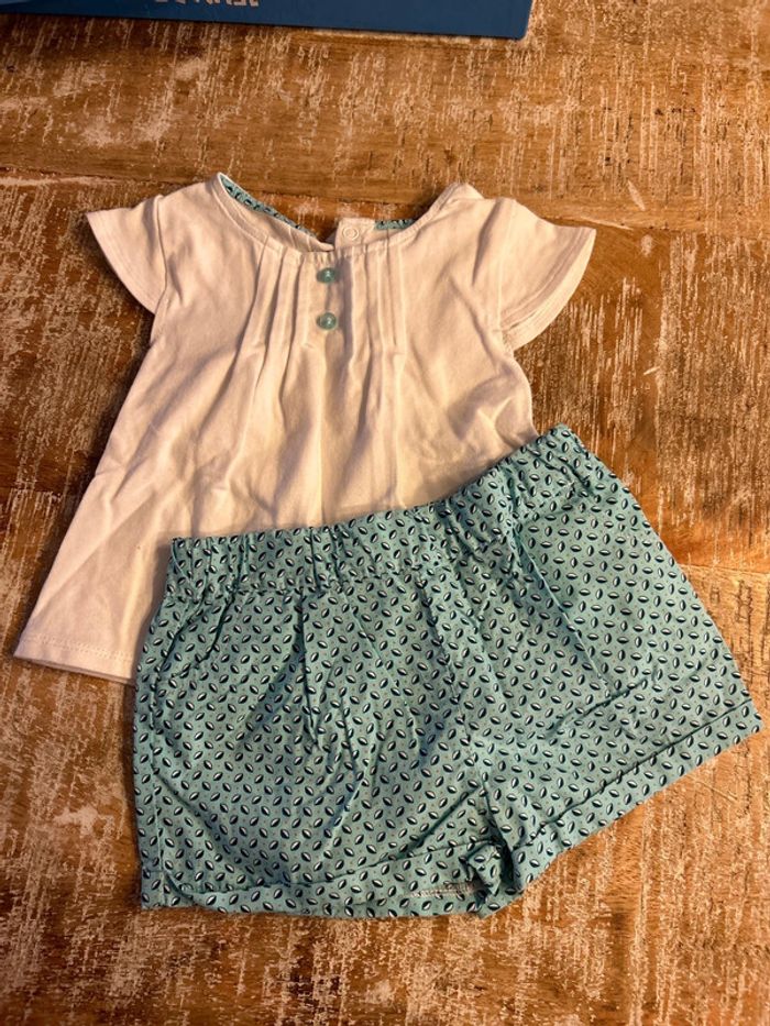 Ensemble short + t shirt Okaidi 12 mois - photo numéro 2