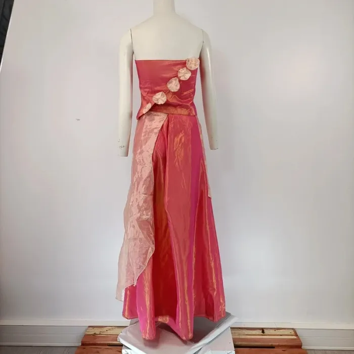 Bustier de soirée florale rouge et composite - M estimé A096 - photo numéro 4