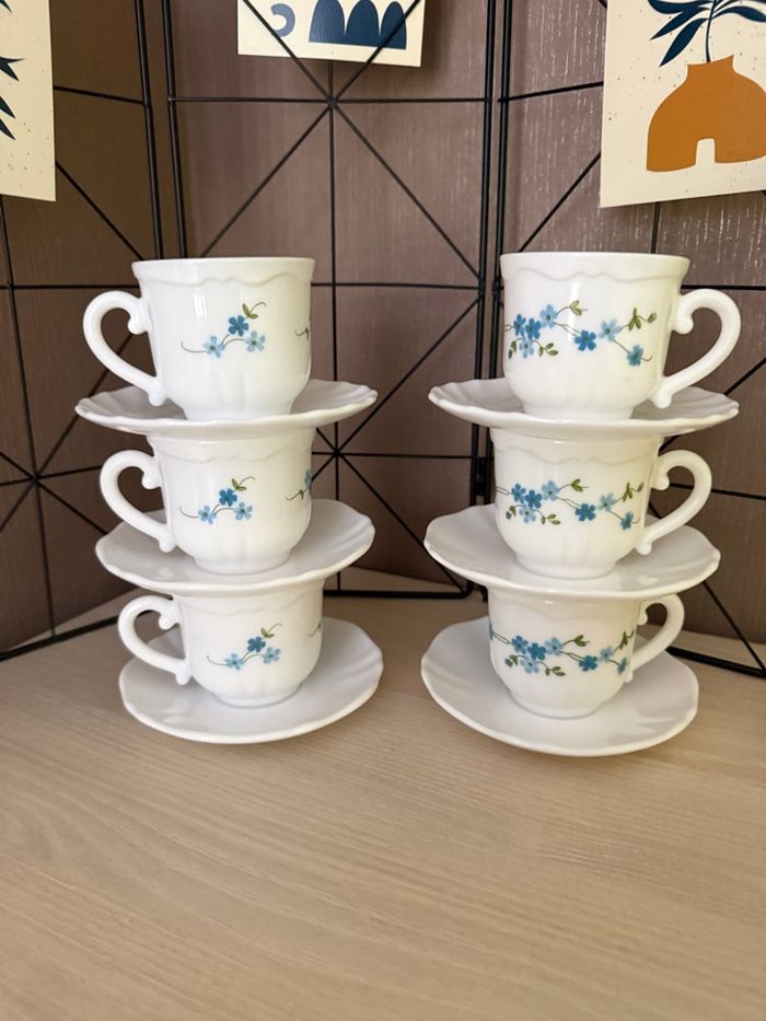 tasses Arcopal avec soucoupes Myiosotis - photo numéro 5