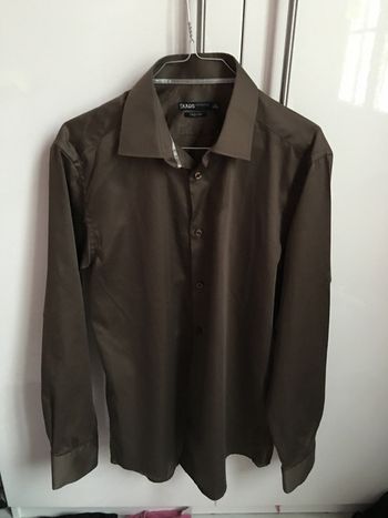 chemise marron satiné taille L Jules