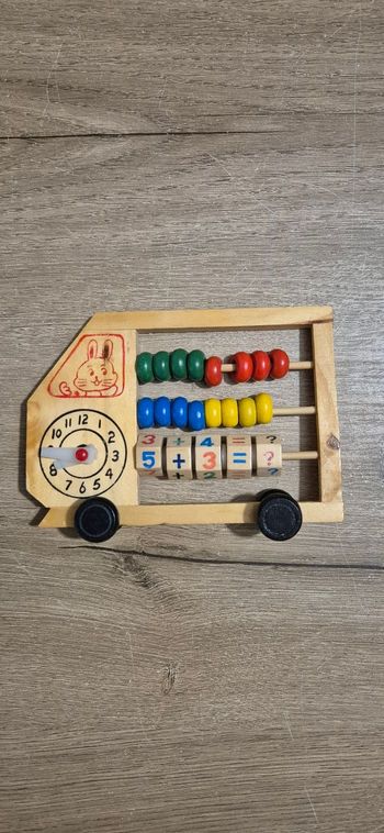 Ancien boulier avec horloge vintage