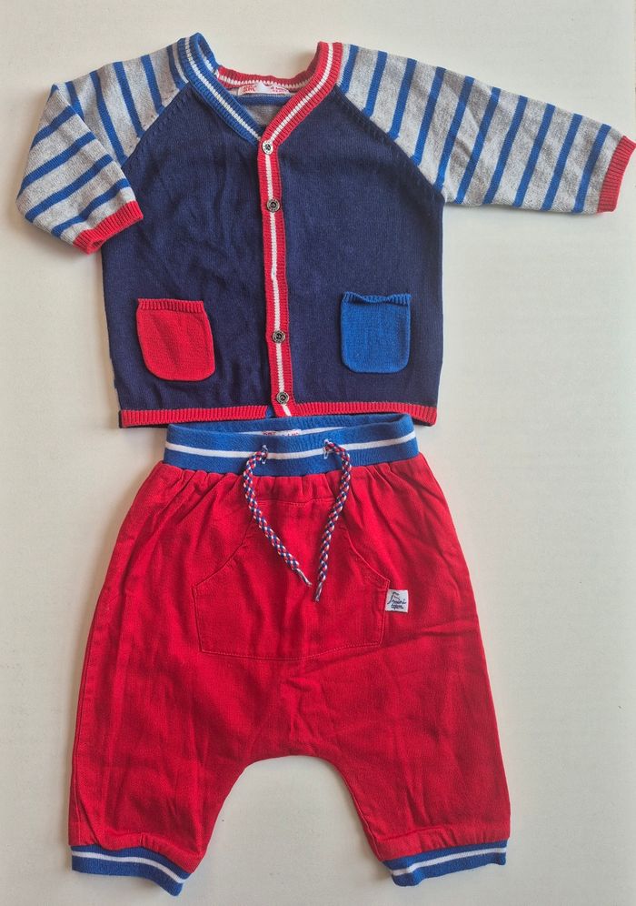 Ensemble bébé garçon DPAM 6 mois – rouge