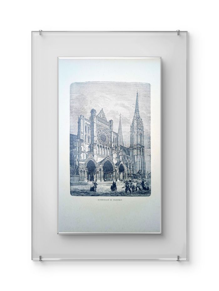 Imprimée en 1906, la cathédrale de Chartres, Vintage Authentique (cadre non inclus ) - photo numéro 10