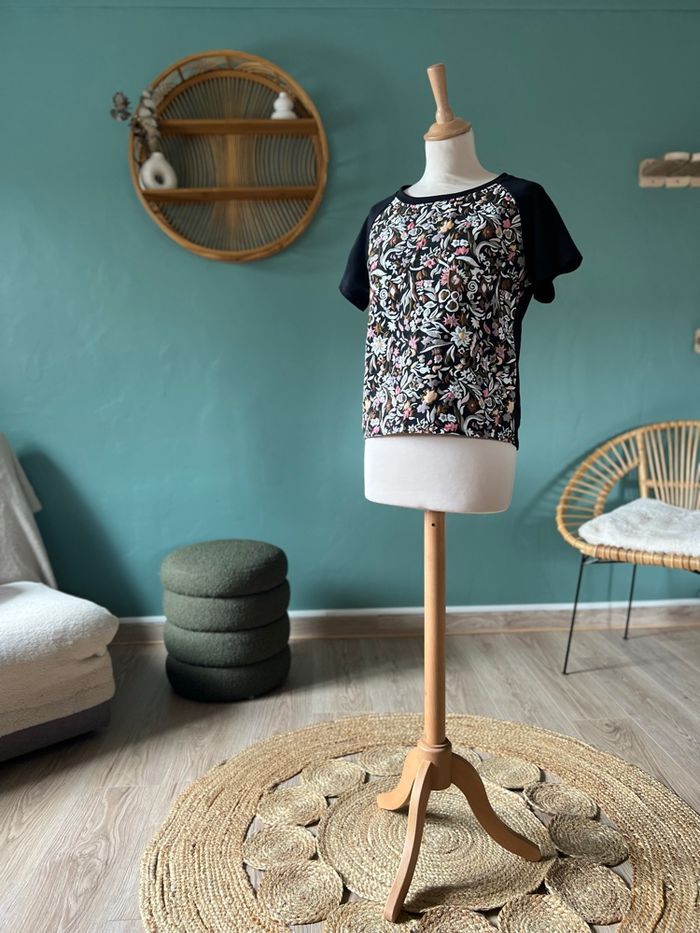 T-shirt Naf Naf Manches Raglan Imprimé Fleuri 🌼 - photo numéro 3