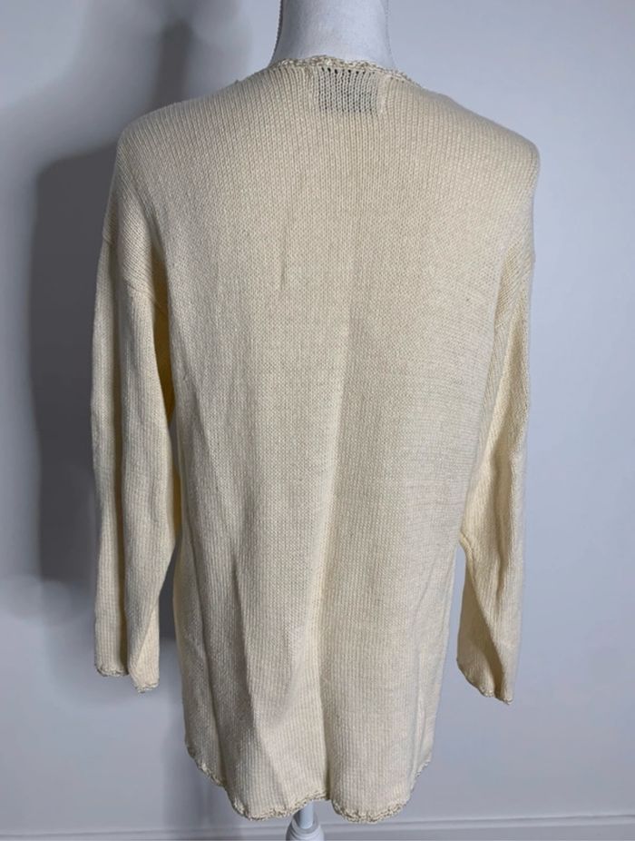 Cardigan perles et broderies blanc crème Vintage T36/38 S/M - photo numéro 6